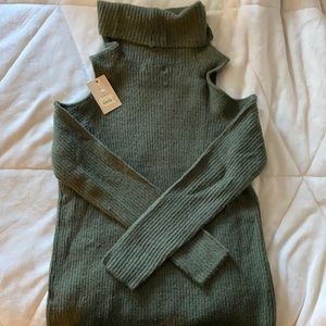 olive green turtleneck sweater